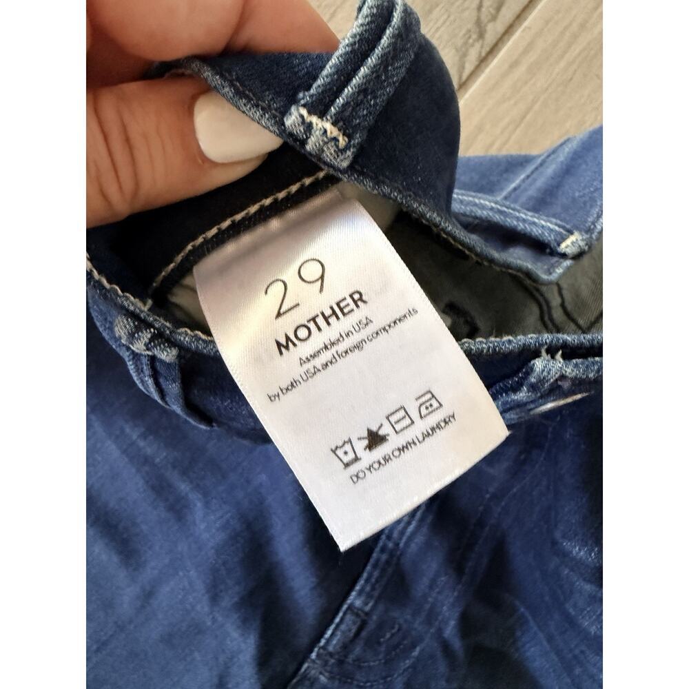 Mother The Hustler Sidewinder Jeans Tongue And Chic Side Slits Dark Wash 29 LSa - Picture 3 of 5